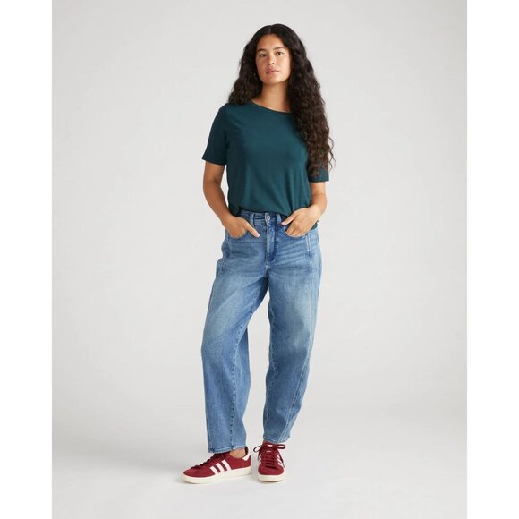 Universal Standard Tops - Universal Standard Tee Rex Peruvian Pima Cotton T Shirt in Deep Sea Green Size X